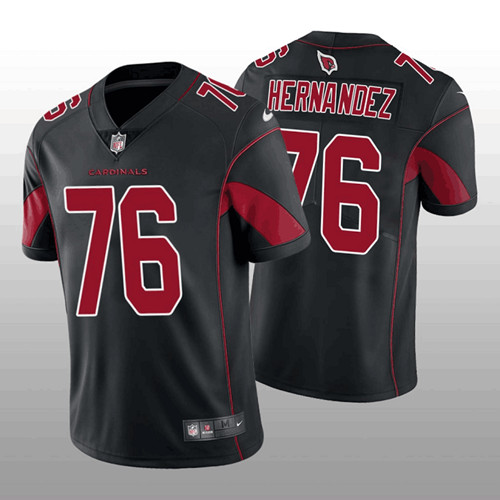 Men's Arizona Cardinals #76 Will Hernandez Black Color Rush Stitched Football Jersey - Click Image to Close